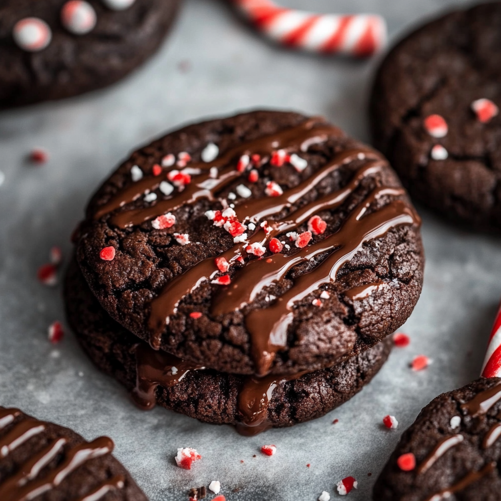 Double Chocolate Peppermint Brownie Cookies