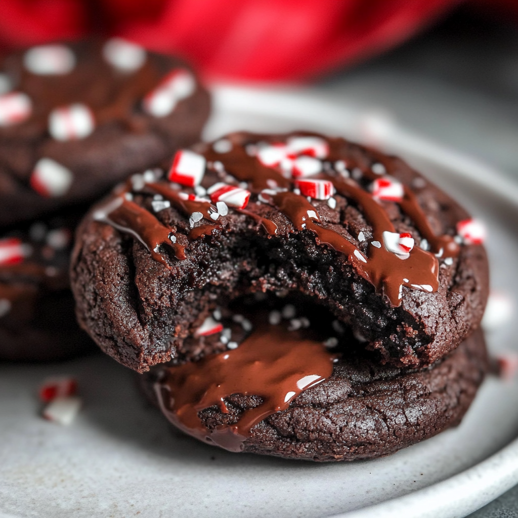 Double Chocolate Peppermint Brownie Cookies