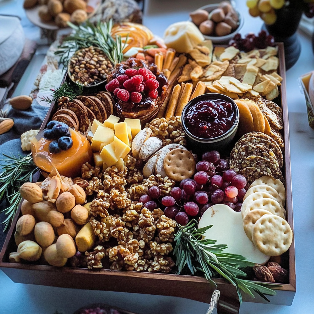 Fall Charcuterie Board with Cranberry Almond Cookie Clusters