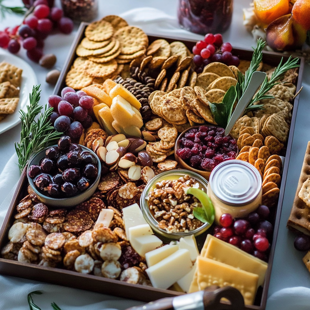 Fall Charcuterie Board with Cranberry Almond Cookie Clusters