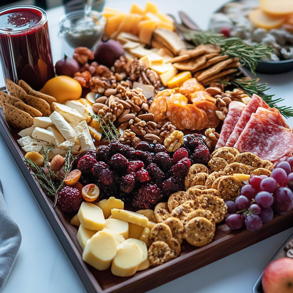 Fall Charcuterie Board with Cranberry Almond Cookie Clusters