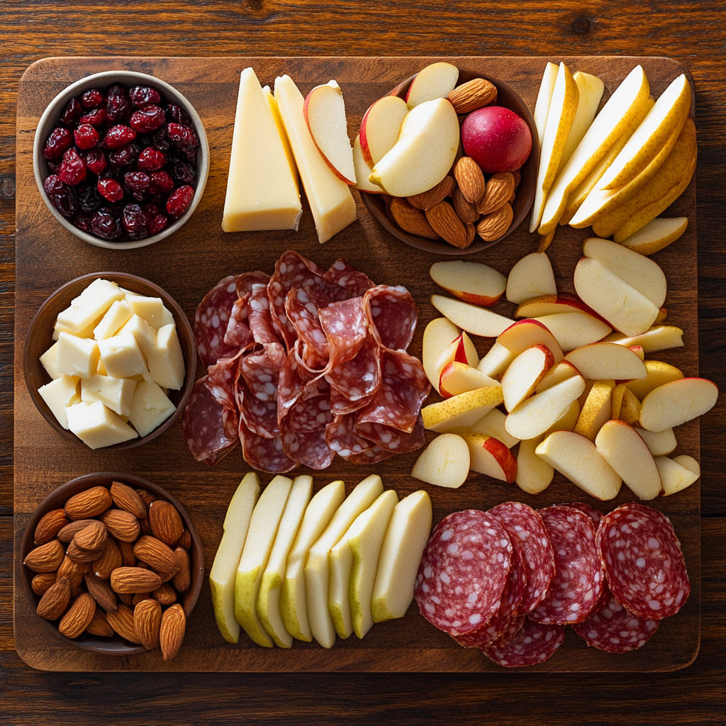 Fall Charcuterie Board with Cranberry Almond Cookie Clusters ingredients