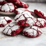 Festive Red Velvet Crinkle Cookies