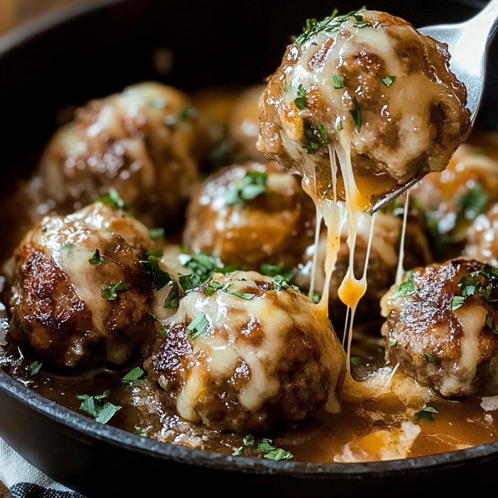 French Onion Meatballs