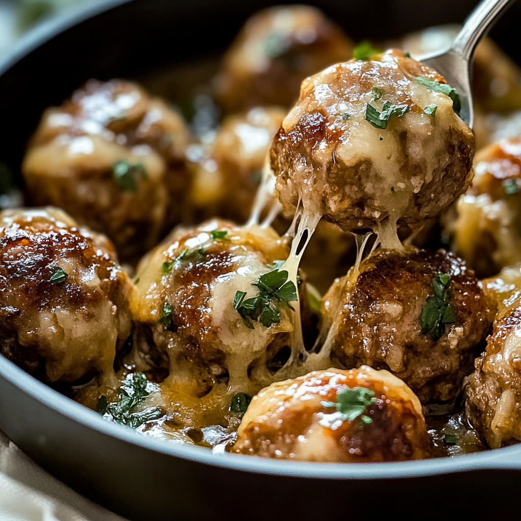 French Onion Meatballs