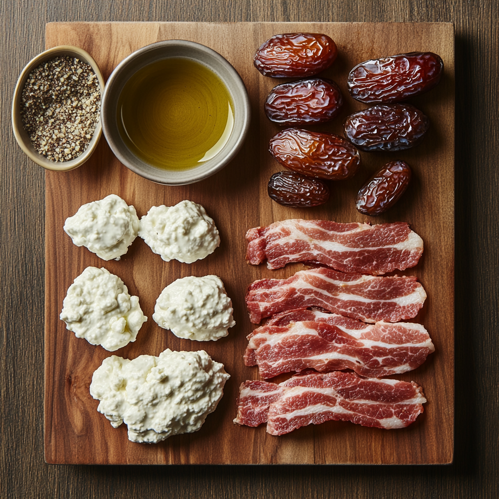 Goat Cheese Beef Bacon Dates ingredients