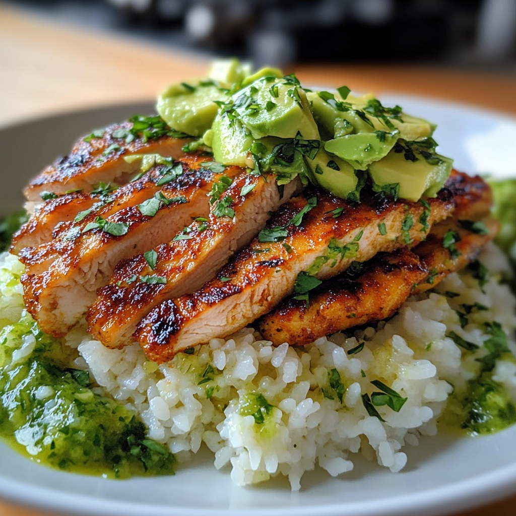 Honey Lime Chicken & Avocado Rice Stack