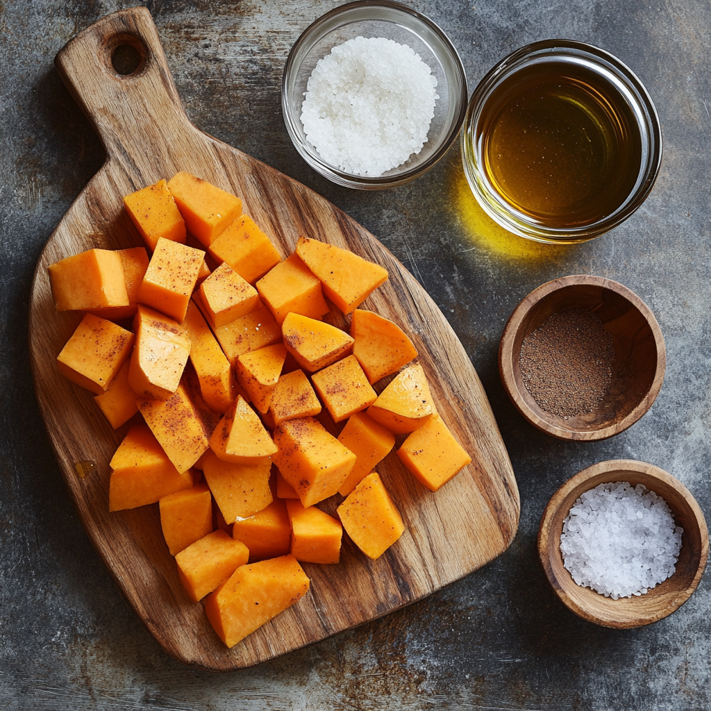 Maple Glazed Roasted Sweet Potatoes: ingredients