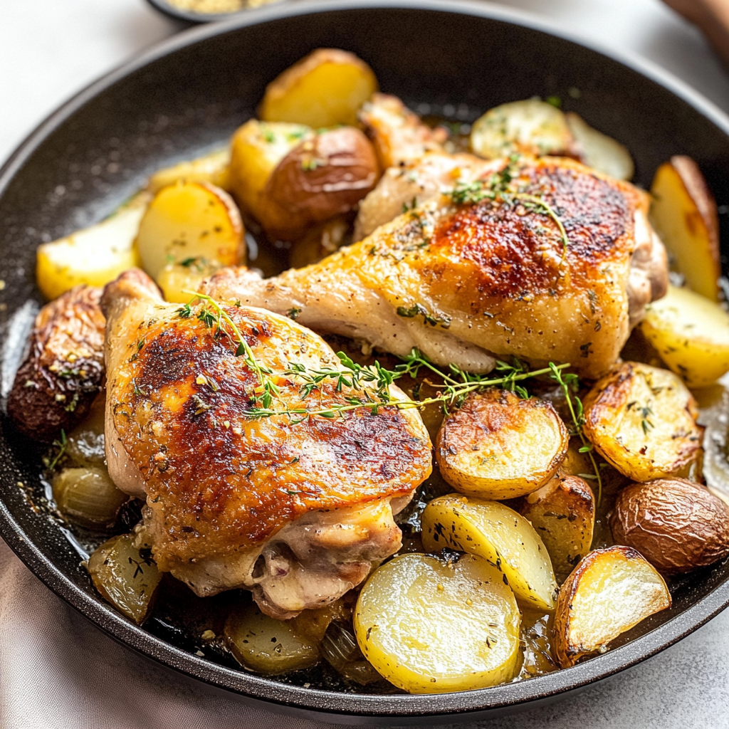 One Pan Chicken with Potatoes and Fennel