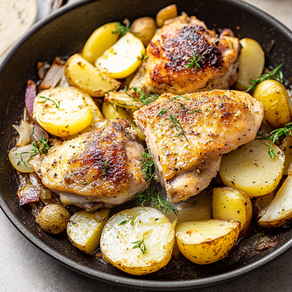 One Pan Chicken with Potatoes and Fennel