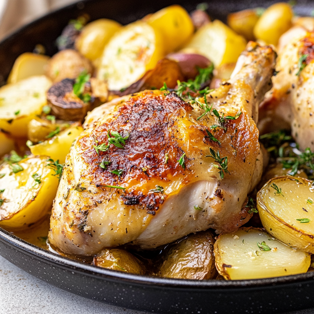 One Pan Chicken with Potatoes and Fennel