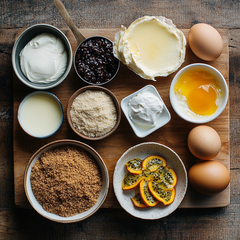 Passionfruit Cheesecake ingredients
