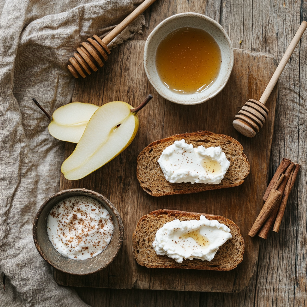 Pear & Honey Ricotta Toast ingredients