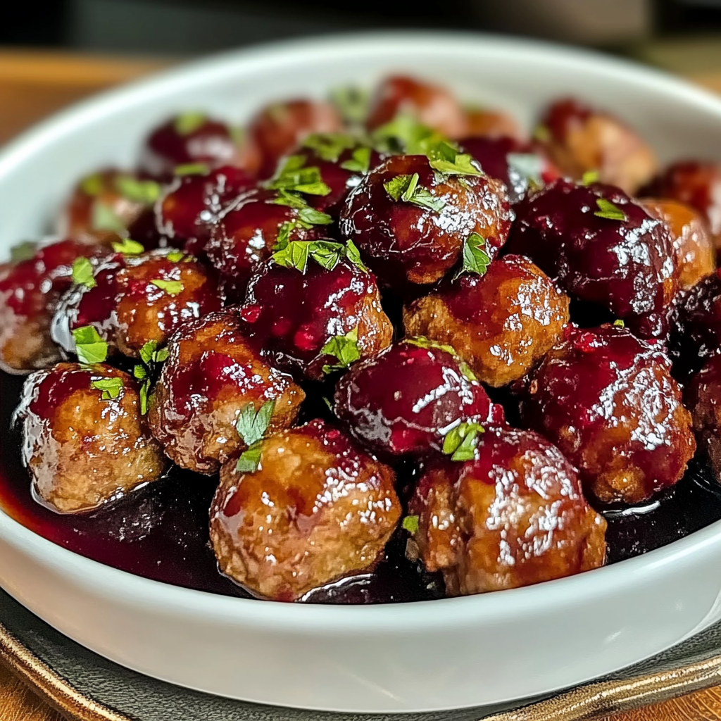 Quick Christmas Cranberry Meatballs