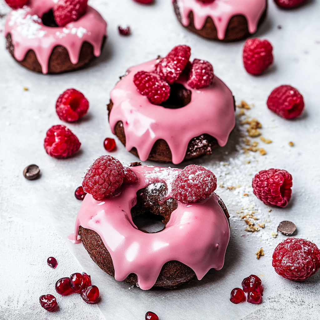 Raspberry Cake Donuts
