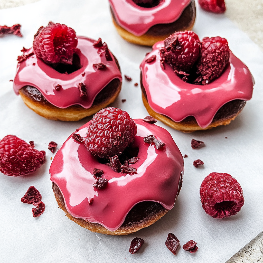 Raspberry Cake Donuts
