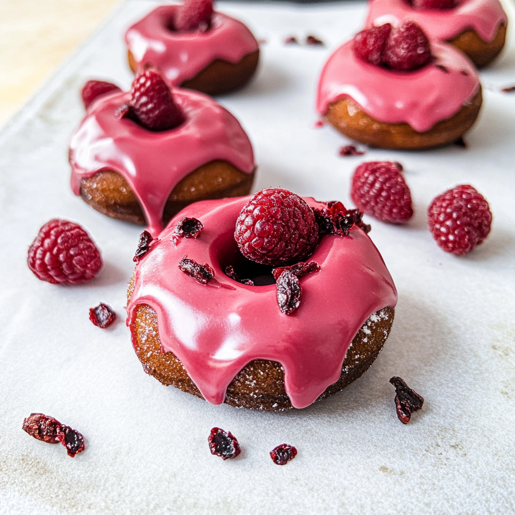 Raspberry Cake Donuts
