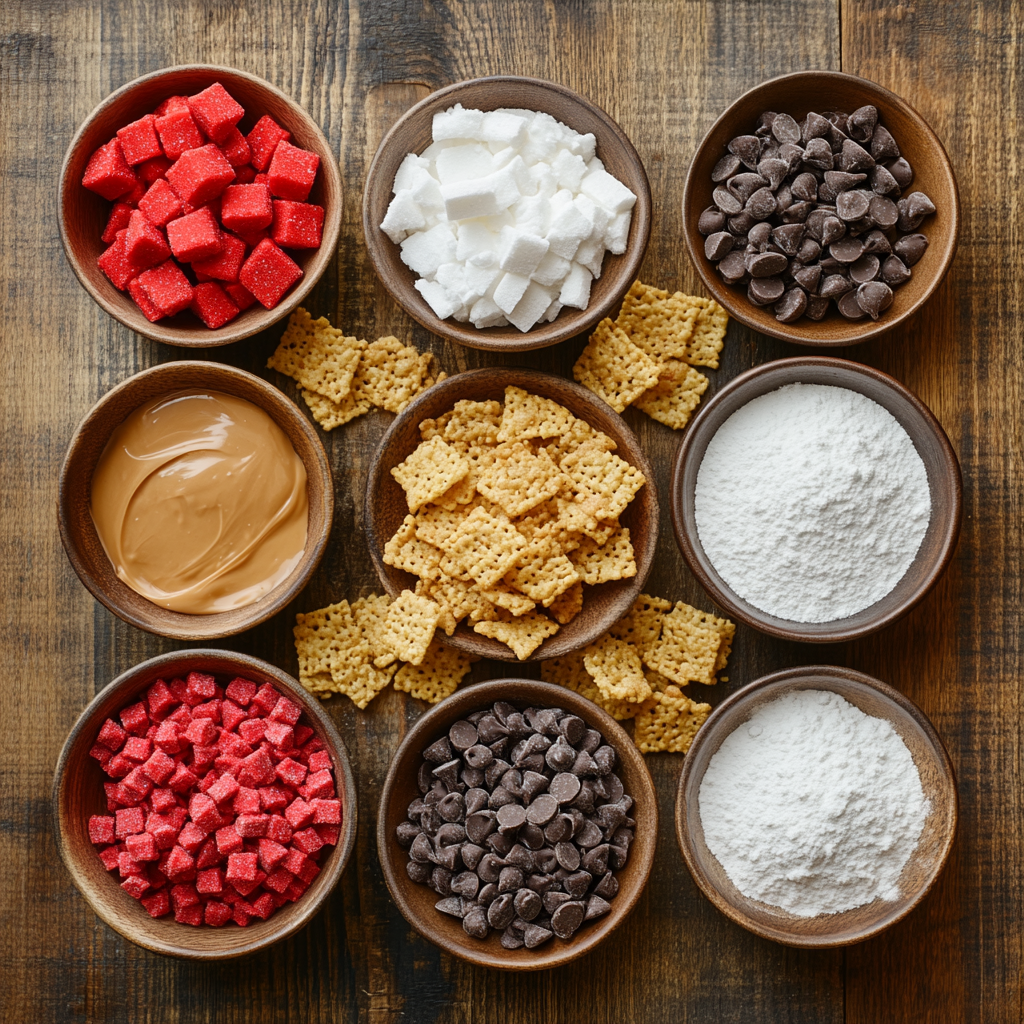 Red Velvet Puppy Chow ingredients