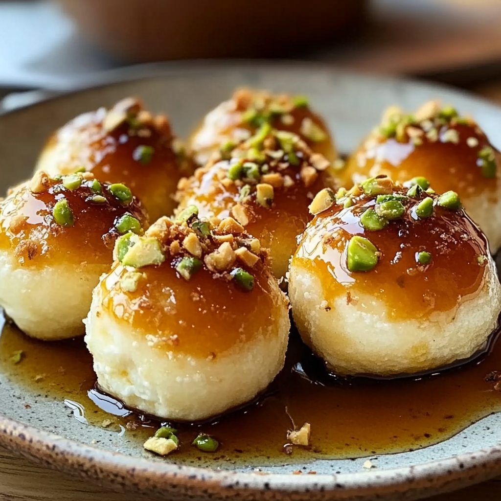 Ricotta Pistachio Honey Bites