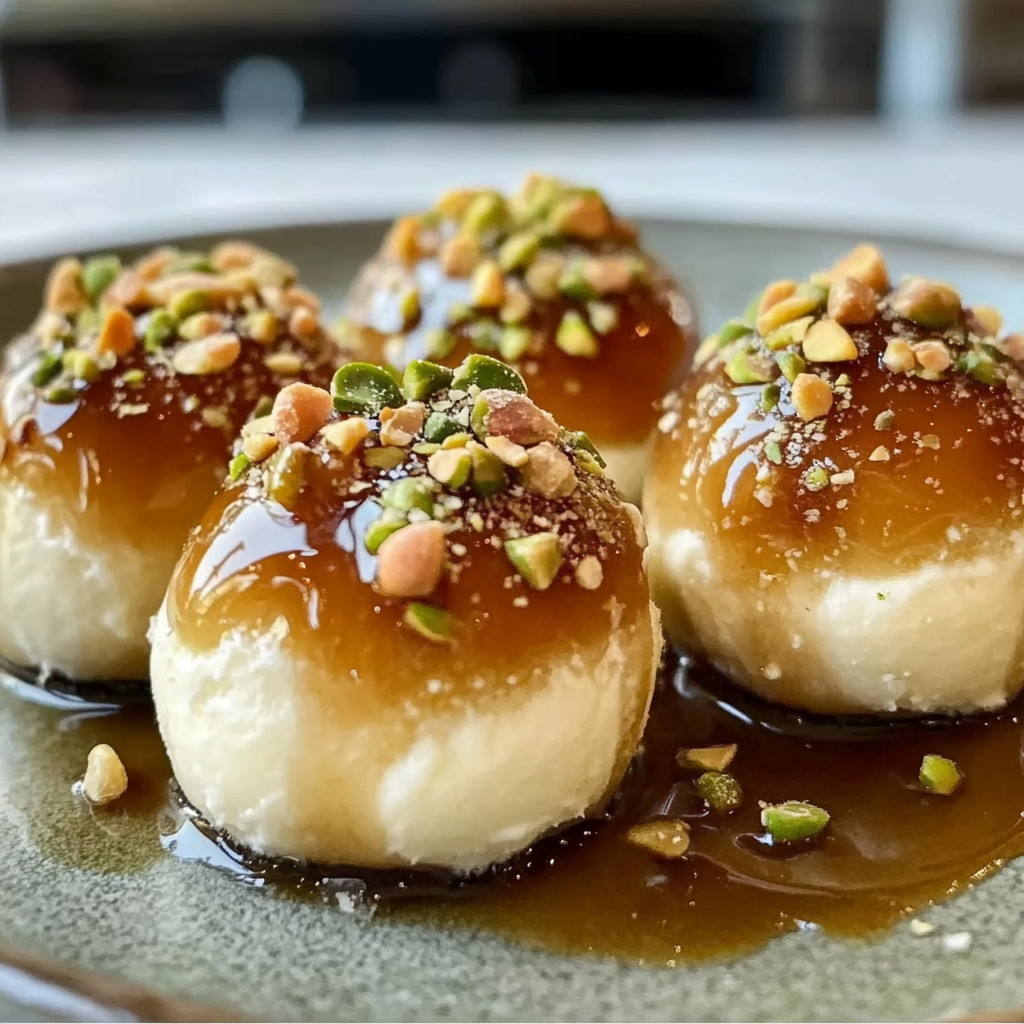 Ricotta Pistachio Honey Bites