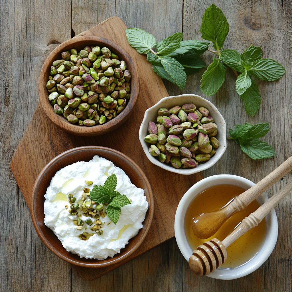 Ricotta Pistachio Honey Bites ingredients