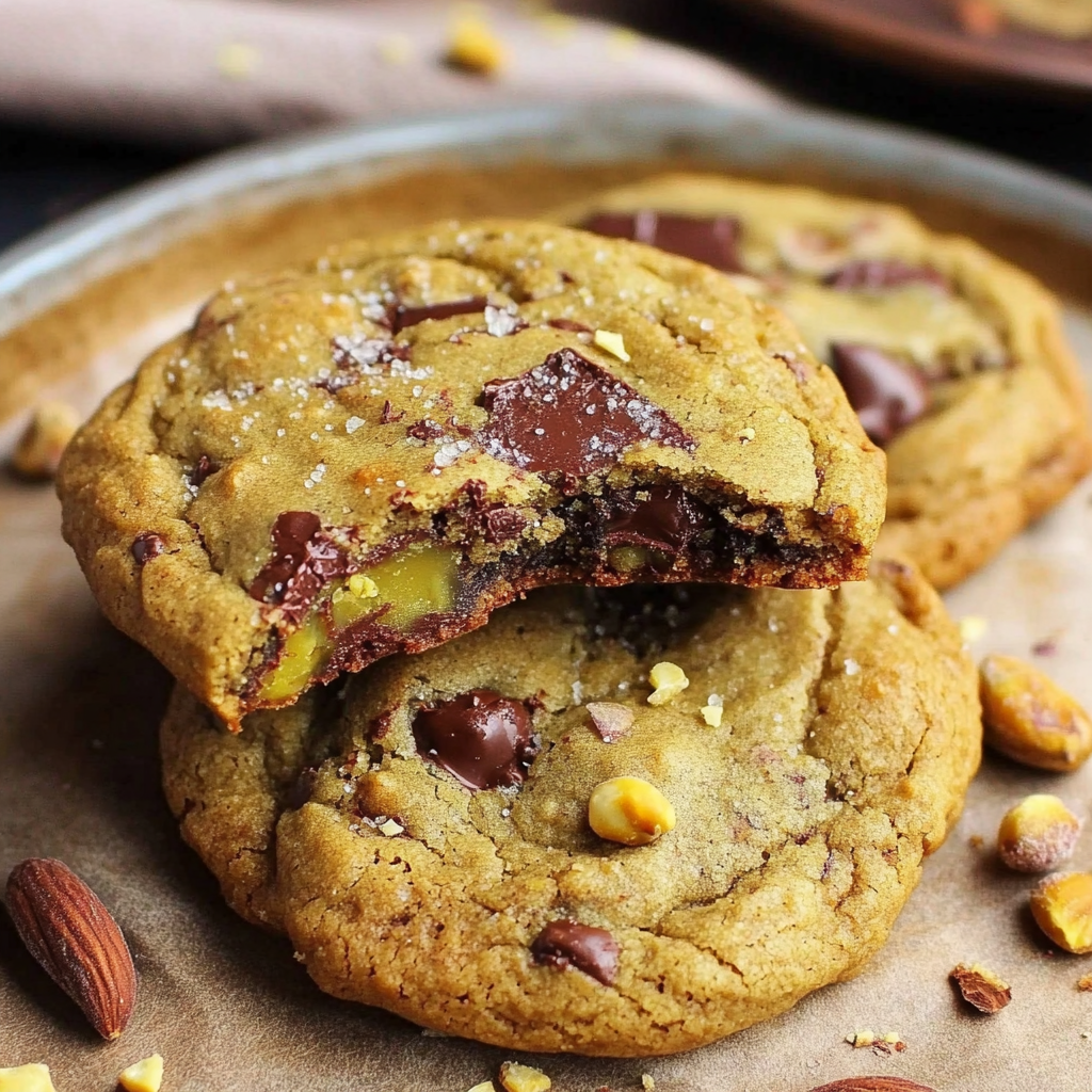 Salted Pistachio Chocolate Chunk Cookies