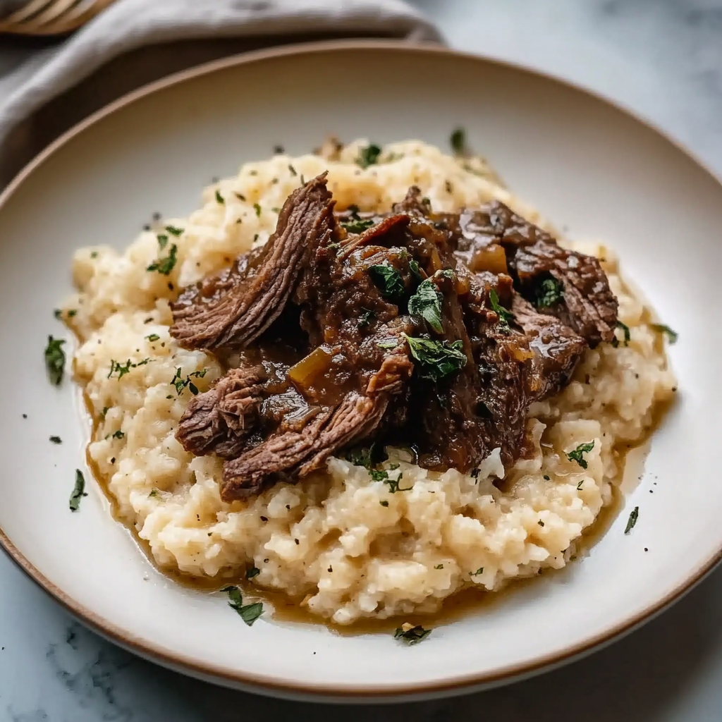 Pot Roast with Creamy Parmesan Risotto