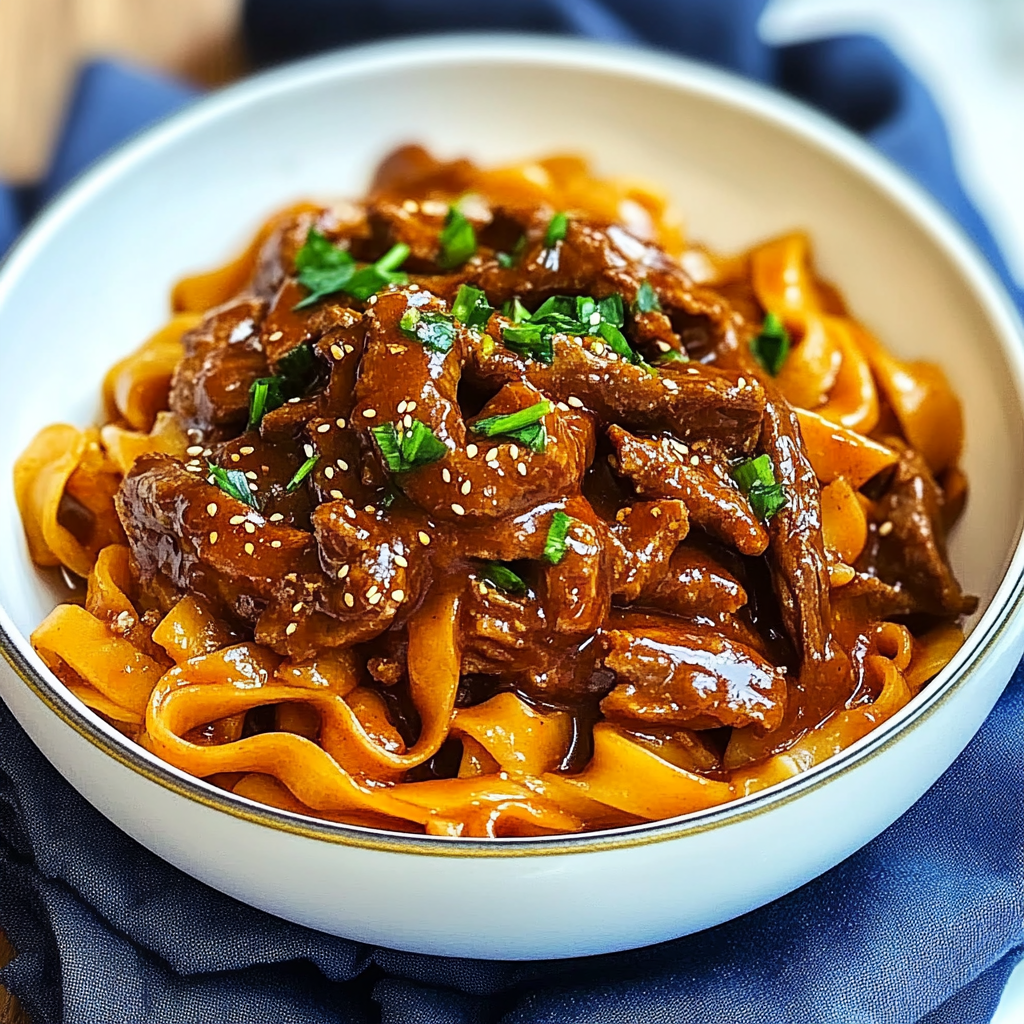 Slow Cooker Korean Beef Noodles