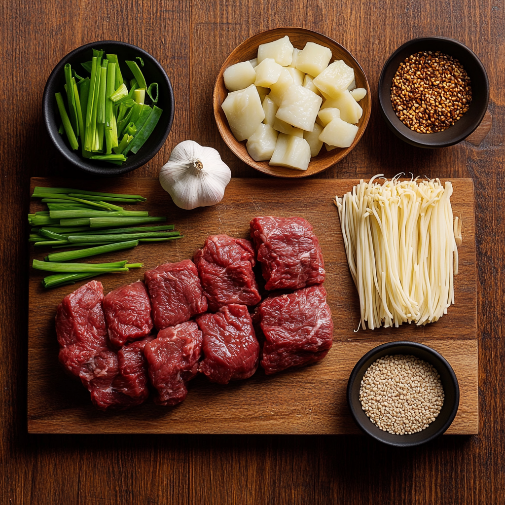 Slow Cooker Korean Beef Noodles ingredients