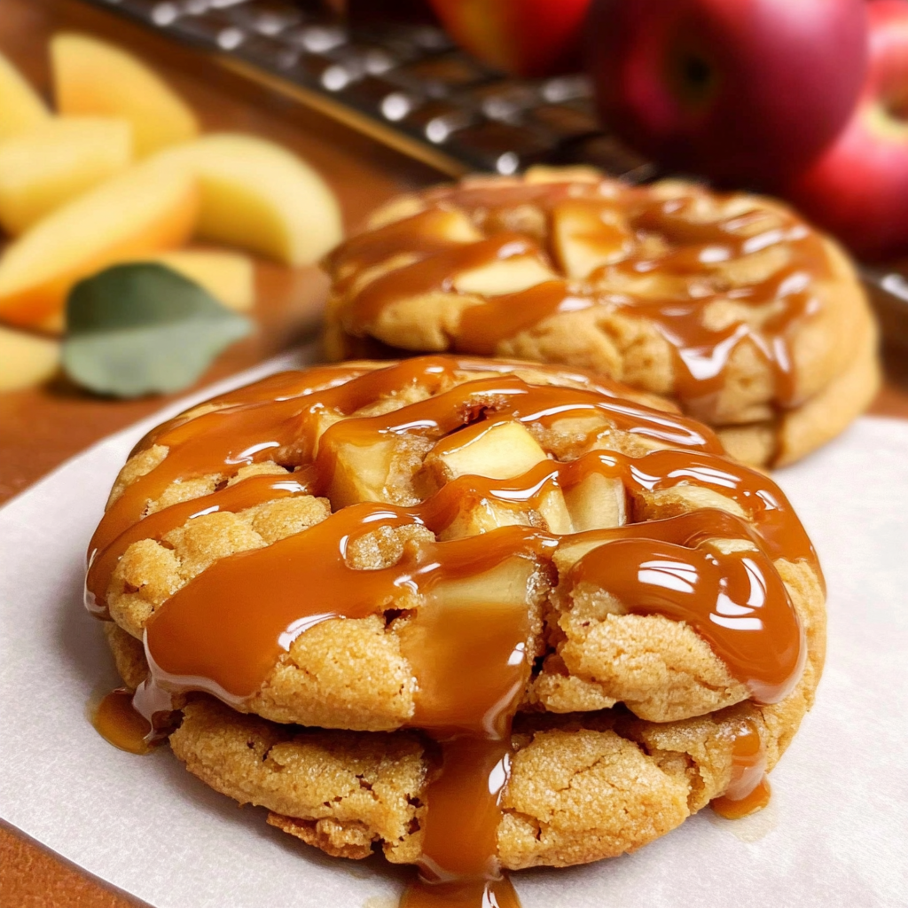 Soft & Chewy Caramel Apple Cookie