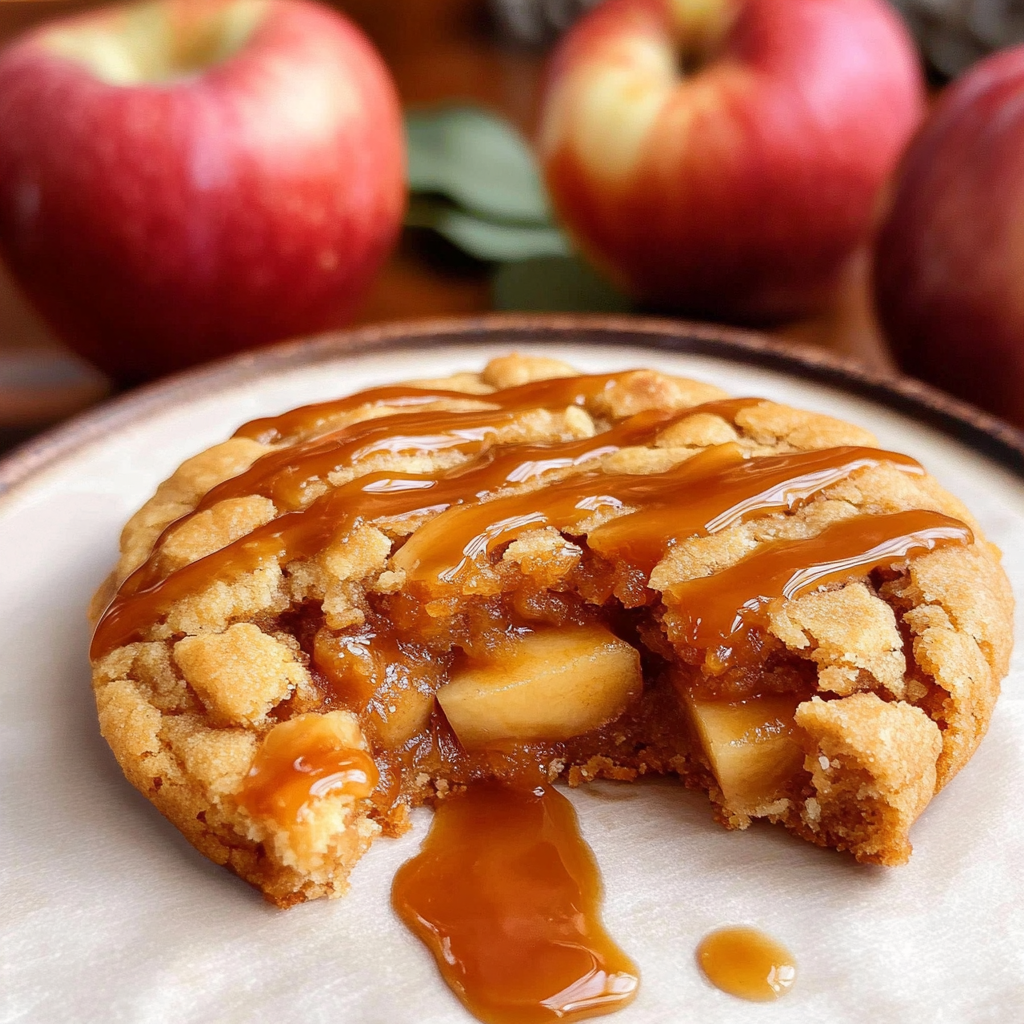 Soft & Chewy Caramel Apple Cookie