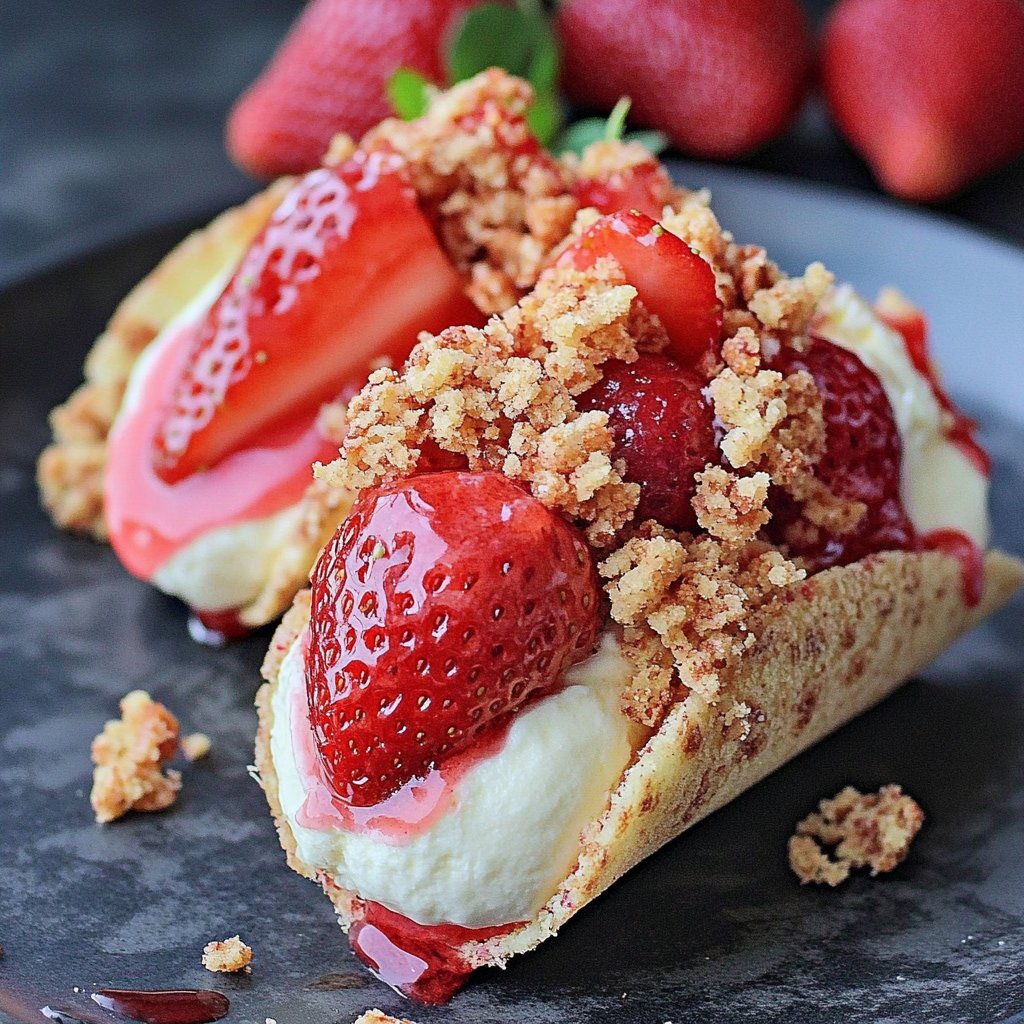 Strawberry Crunch Cheesecake Tacos