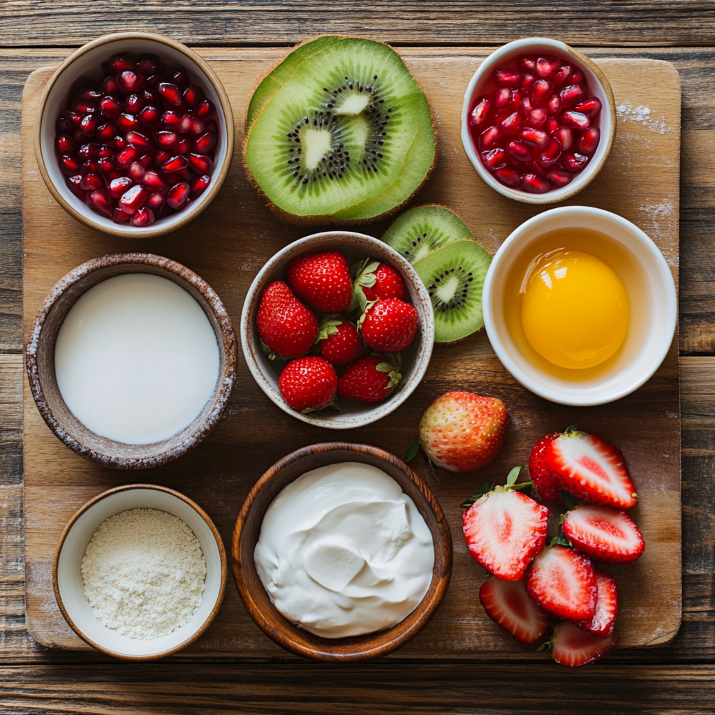 Sugared Fruit Christmas Pavlova ingredients