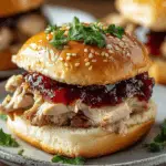 Thanksgiving Leftover Turkey Cranberry Sliders