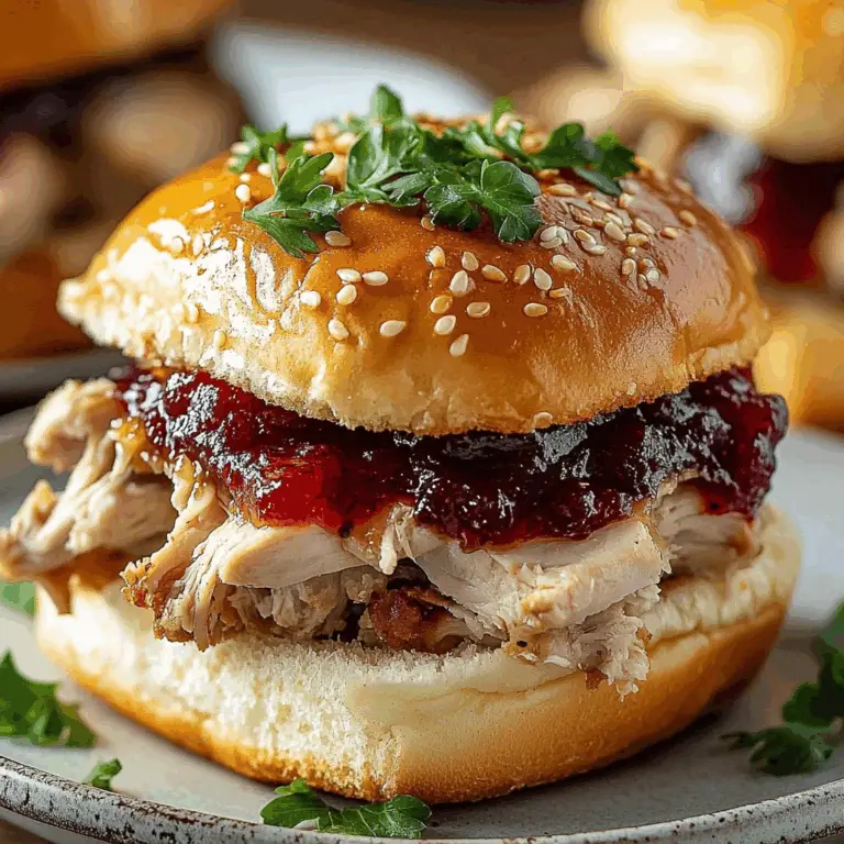 Thanksgiving Leftover Turkey Cranberry Sliders