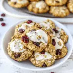 White Chocolate Dipped Cranberry Oatmeal Cookies