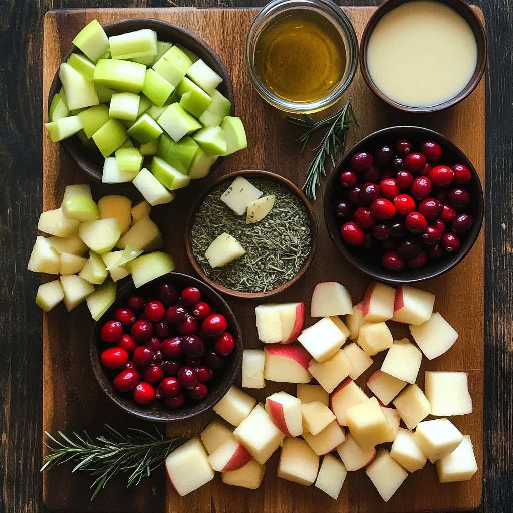 christmas Cranberry Apple Stuffing ingredients