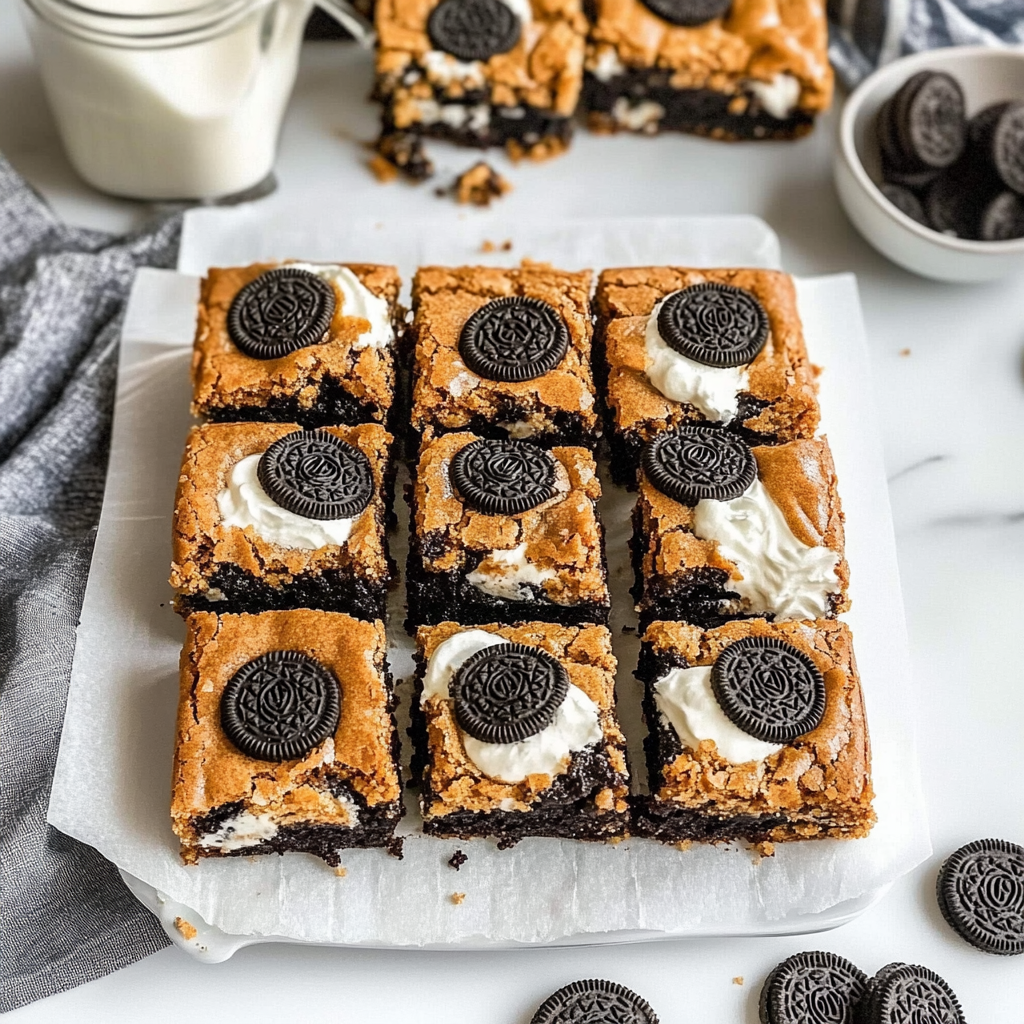 Cookies & Cream Oreo Blondies
