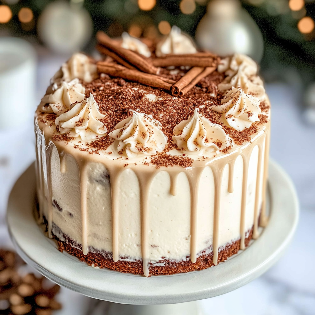 Christmas Spice Cake with Eggnog Buttercream