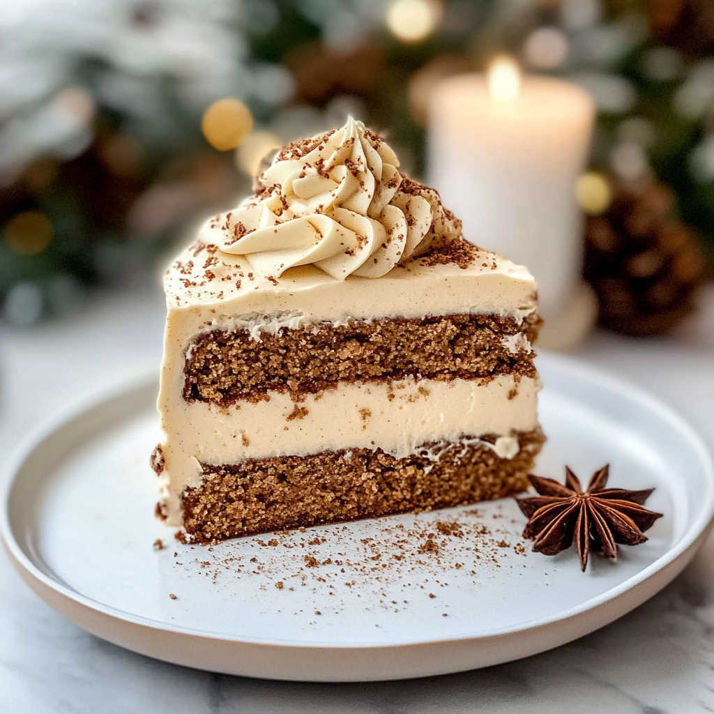 Christmas Spice Cake with Eggnog Buttercream