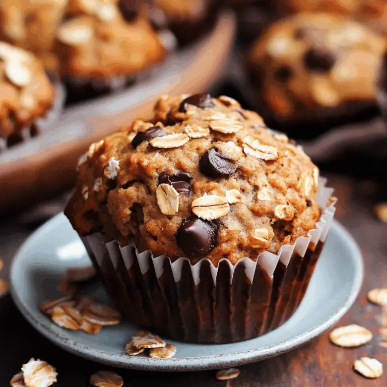Christmas Banana Oat Chocolate Chip Muffins