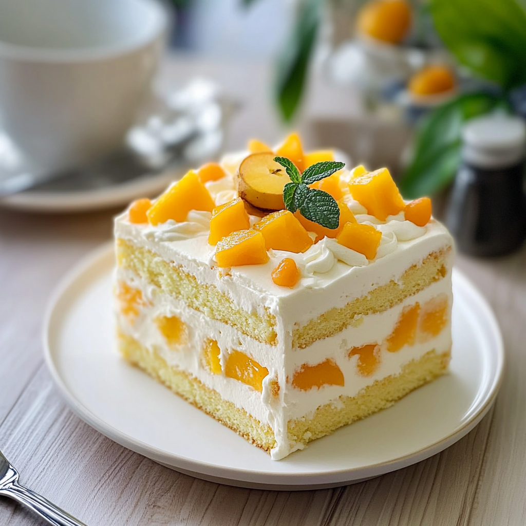 Christmas Coconut Mango Chiffon Cake