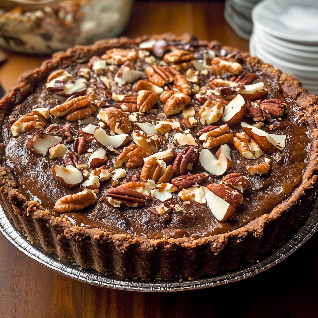 Chocolate Coconut Pecan Cream Pie