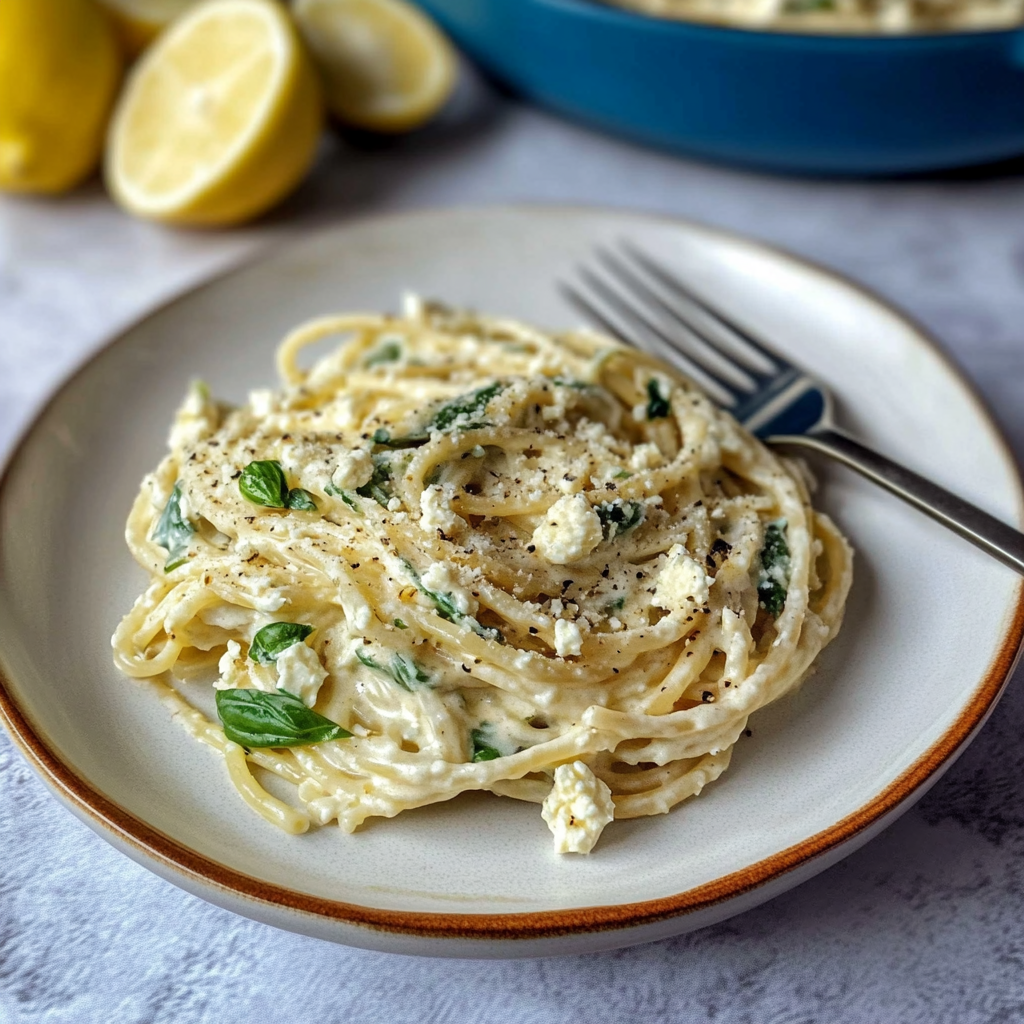 Creamy Lemon Feta Pasta