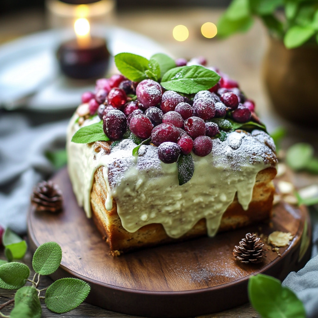 Amaretto-Matcha Christmas Surprise Cake