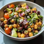 Chickpeas black beans salad