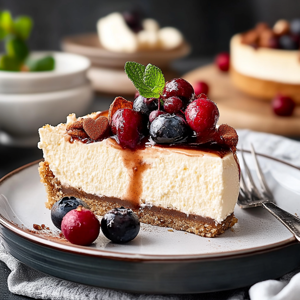 Christmas Chai-Spiced White Chocolate Cheesecake