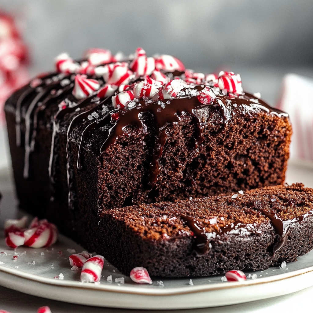 Christmas Chocolate Peppermint Bread Loaf