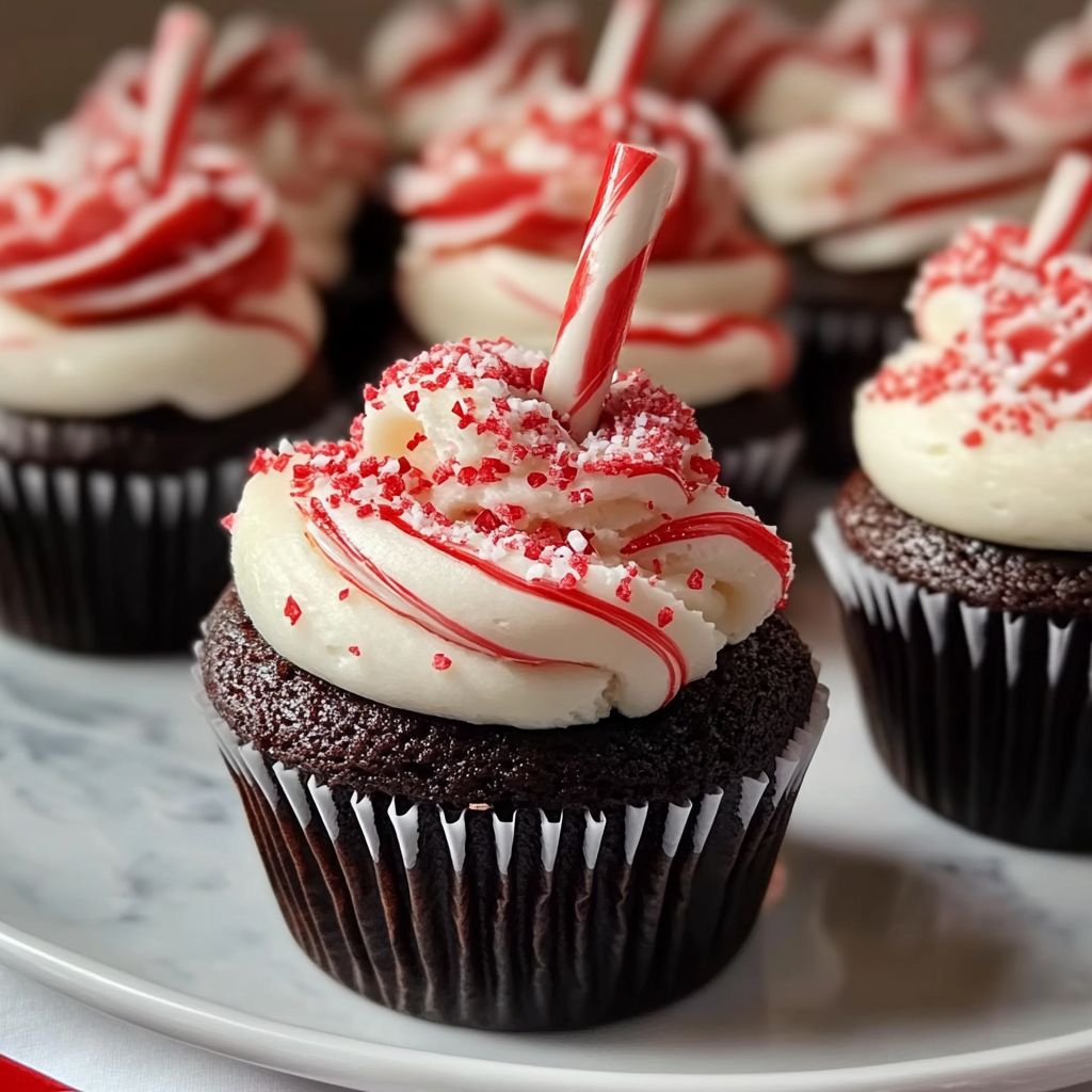 Christmas Chocolate Peppermint Cupcakes