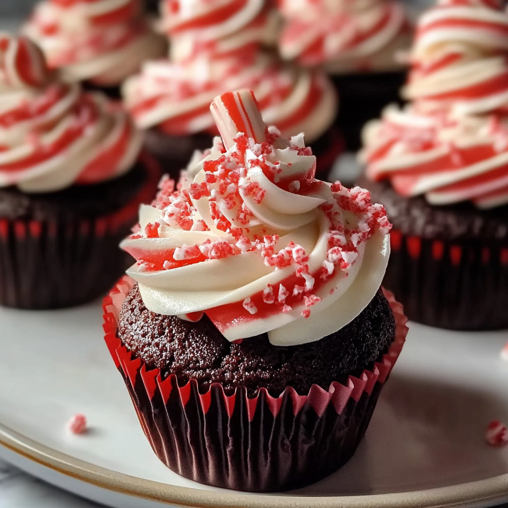 Christmas Chocolate Peppermint Cupcakes